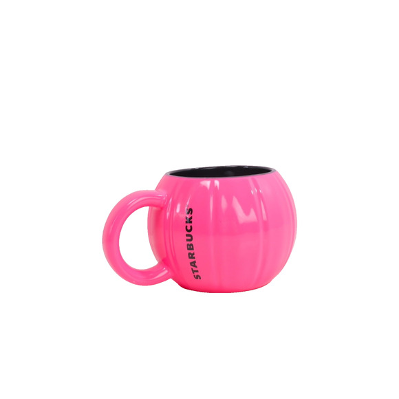Starbucks Fall 2023 Neon Hot Pink Pumpkin Halloween Ceramic Mug 12oz Coffee Cup - Picture 4 of 14